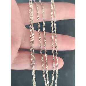Italian 925 Sterling Silver Twisted Chain Necklace Vintage